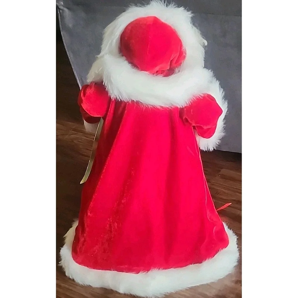 Vintage Old World Santa Claus Christmas  Tree Topper Decor Red Robe